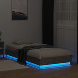 Bed Frame with LED Concrete Grey 80 x 200 cm Engineered Wood 8009008