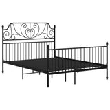 Bed Frame Black Powder-coated metal Double Durable Bed Frame 324853