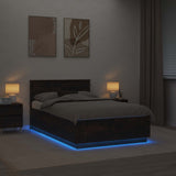 Bed Frame Smoked Oak 135 x 190 cm Engineered Wood 3408086