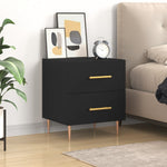 ZNTS Bedside Cabinet Black 40x35x47.5 cm Engineered Wood 827278