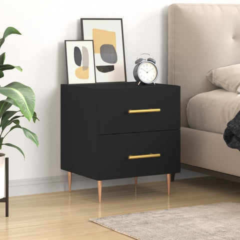 ZNTS Bedside Cabinet Black 40x35x47.5 cm Engineered Wood 827278