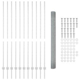 Welded Wire Fence with Posts 25 x 1.5 m Galvanised Steel Silver 3336375
