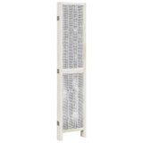 Room Divider 5 Panels White Solid Wood Paulownia 358678