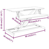 Adjustable Workstation 90x40x cm Steel and Engineered Wood 336402