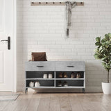 Shoe Bench Concrete Grey 102x35x55 cm Engineered Wood 829760
