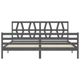 Bed Frame without Mattress Grey 200x200 cm Solid Wood 3194398