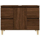 Sink Cabinet Brown Oak 80x33x60 cm Engineered Wood 821275