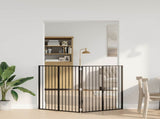 Dog Gate 2 pcs Black 100 x 100 cm Galvanised Steel 891989