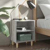 Bed Cabinets with Solid Wood Leg 2 pcs Concrete Grey 40x30x50cm 805788