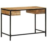 Writing Desk Brown 105 x 50 x 75 cm Solid Mango Wood and Metal 4019633