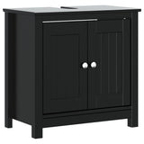 3 Piece Bathroom Furniture Set BERG Black Solid Wood Pine 3206497