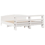 Bed Frame without Mattress White 200x200 cm Solid Wood Pine 3306214