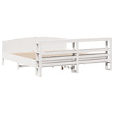 Bed Frame without Mattress White 200x200 cm Solid Wood Pine 3306214