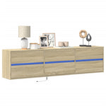 TV Wall Cabinet with LED Sonoma Oak 180x31x45 cm 3307935