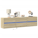 TV Wall Cabinet with LED Sonoma Oak 180x31x45 cm 3307935