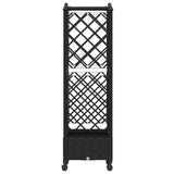 Raised Bed with Trellis and Roof Black 124 x 40 x 129 cm PP 3423018