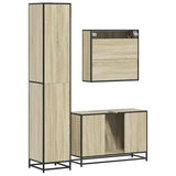 3 Piece Bathroom Furniture Set Sonoma Oak Engineered Wood 3301101