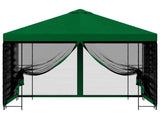 Garden Gazebo with Sidewalls 3 x 3 m Green Polyester and Steel 900341