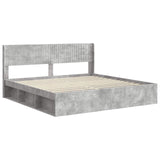Bed Frame with Storage and Headboard Concrete Grey 180 x 200 cm 3414182