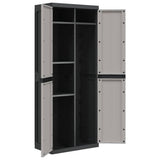 Outdoor Storage Cabinet Grey and Black 65x37x165 cm PP 364200