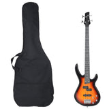 Electric Bass Guitar for Beginner with Bag Brown and Black 4/4 46" 70183