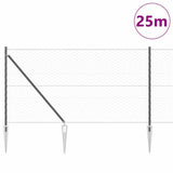 Welded Wire Fence with Spikes 25 x 1 m PVC-Coated Steel 3353238