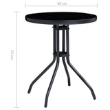 Bistro Set Black and Anthracite Aluminium Small 3070654