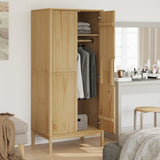 Wardrobe FLORO Wax Brown 77x53x171 cm Solid Wood Pine 374005