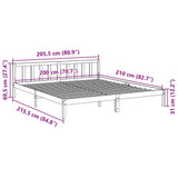 Extra Long Bed Frame without Mattress White 200x210 cm Solid Wood Pine 852441