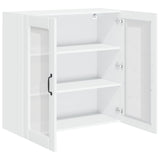 Wall Glass Cabinet LUCCA High Gloss White 80 x 31 x 80 cm 885069