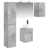 Bathroom Cabinet Set 5 pcs Concrete Grey Engineered Wood 3407338