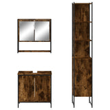 ZNTS 3 Piece Bathroom Furniture Set Smoked Oak Engineered Wood 3214682