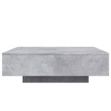 ZNTS Coffee Table with LED Lights Concrete Grey 100x100x31 cm 836605