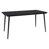 Dining Set Black Powder-Coated Steel Large Durable Dining Set 3060259