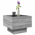 ZNTS Side Table with LED Grey Sonoma 40x40x30 cm Engineered Wood 847502