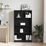 4-Tier Bookcase Black Oak 80x24x143 cm Engineered Wood 862002