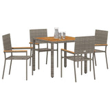 Garden Dining Set 5 pcs Grey Poly Rattan 3365405