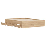 Bed Frame with Drawers without Mattress Sonoma Oak 135x190 cm Double 3207310