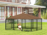 Outdoor Dog Kennel Puppy Play Pen with Canopy Garden Playpen Fence Crate Enclosure Cage Rotating T3398P376414