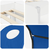 Bed with Tunnel 3 pcs White and Blue Engineered Wood 3423487