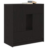 Sideboard with Drawers and Doors Black Oak 70.5x34x74.5 cm 861842
