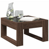 Coffee Table with Infinity LED Brown Oak 50x53x30 cm 847629