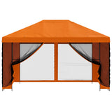 Garden Gazebo with Sidewalls 4 x 3 m Orange Polyester and Steel 900393