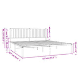 Metal Bed Frame without Mattress with Headboard Black 180x200cm 350868