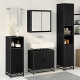 Bathroom Furniture Set 3 pcs Black Oak Engineered Wood 3402517