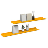Floating Shelf 2 pcs Mustard Yellow 100 x 18 x 2.5 cm Steel 8004050