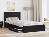 Bed Frame with Headboard Black Oak 100 x 200 cm Engineered Wood 3410020