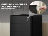 3-Drawer Steel Filing Cabinet with Lock - Black T3398P341253