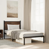 Metal Bed Frame without Mattress Brown Oak 75x190 cm Small Single 4007755