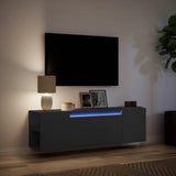 TV Wall Cabinet with LED Lights Black 135x31x39.5 cm 852384